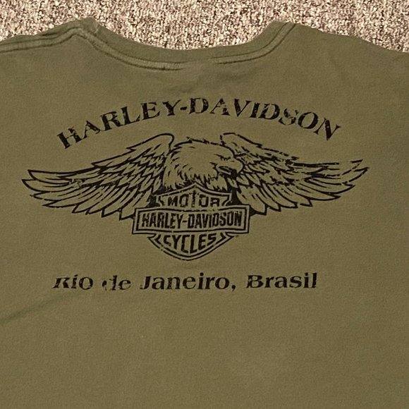 Harley-Davidson Other - Harley-Davidson Rio de Janeiro Men's XL Tee Short Sleeve Olive Green